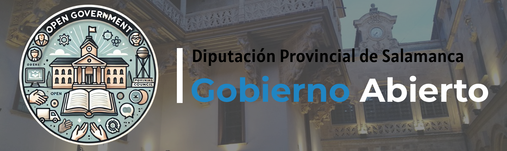 Banner ilustratorio de Gobierno Abierto en la Diputación Provincial de Salamanca